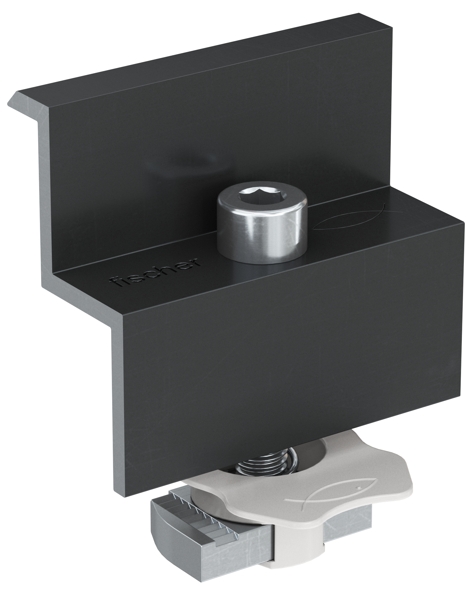 Úchyt PM F 30 přemontovaný koncový ČERNÝ