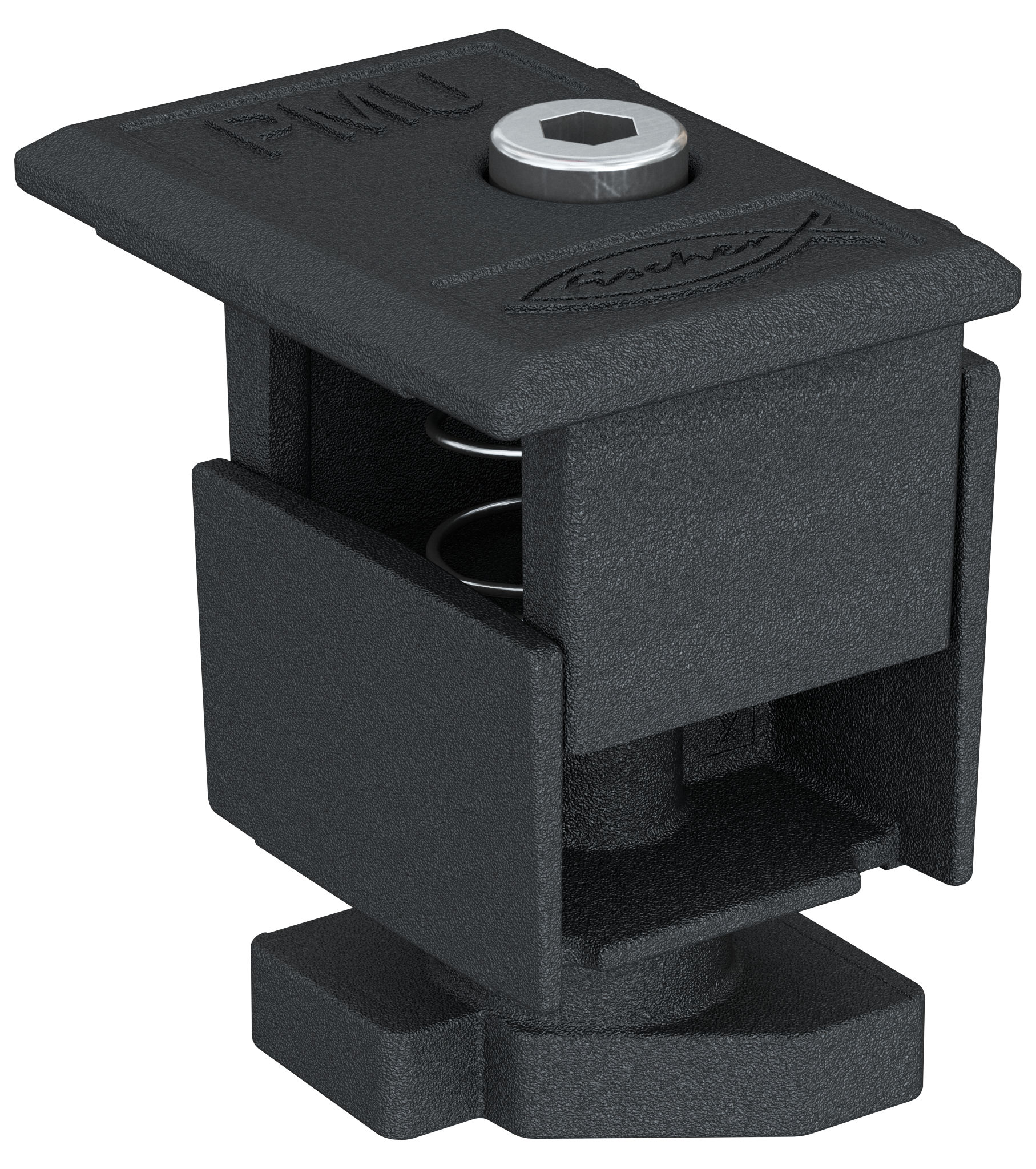 Úchyt PMU 30-50 BL univerzální středová/krajová upínka ČERNÁ