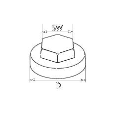 GTR krytka 8x16 SW 8 RAL 7016 antracit